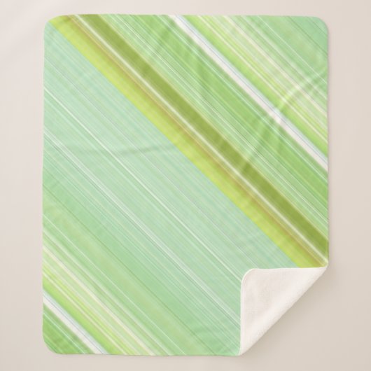 グリーンスプラウトミント&ライムグリーンストライプ シェルパブランケット (正面)