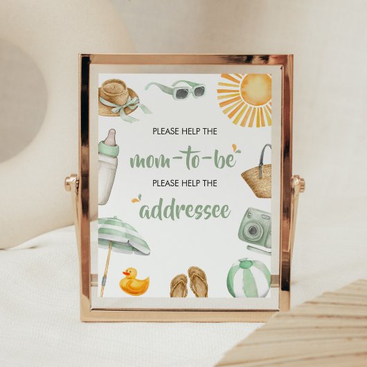 グリーンスプラッシュベビーシャワー封筒ステーション ポスター