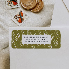 グリーンスプリグスボタニカル差出人住所ラベル ラベル
