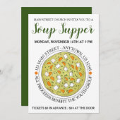 グリーンスプリット豆スープ丼クックオフ夕食の食べ物フェスト 招待状 (正面/裏面)