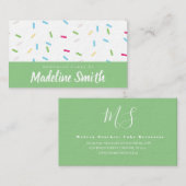 グリーンスプリンクルミックスケーキデコレータ自家製 名刺 (正面/裏面)