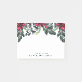 グリーンスプルースレッドポインセチアのクリスマス ポストイット