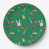 グリーンスペインのイースターパターン紙プレート ペーパープレート (正面)