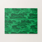 グリーンスペインのモノカラー迷彩柄 ジグソーパズル (横)