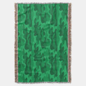 グリーンスペインのモノカラー迷彩柄 スローブランケット (正面縦)