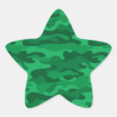 グリーンスペインのモノカラー迷彩柄 星シール (正面)