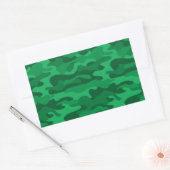 グリーンスペインのモノカラー迷彩柄 長方形シール (封筒)