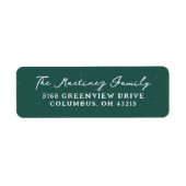 グリーンスペックルシンプル休日差出人住所 ラベル (正面)