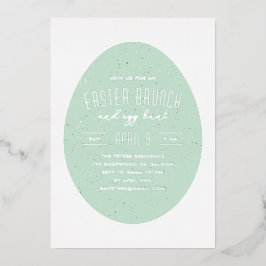 グリーンスペックルトエッグイースター狩りパーティの招待状 箔シーズンカード