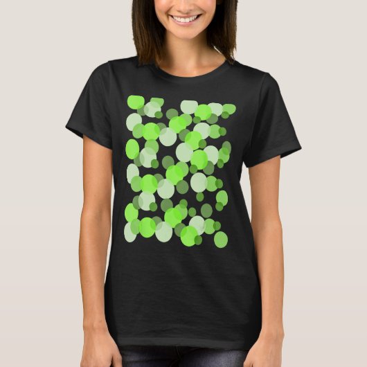 グリーンスポット水玉模様 Tシャツ (正面)