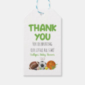 グリーンスポーツをテーマにした赤ちゃんシャワー好意ギフトラベル ギフトタグ (正面)