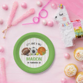 グリーンスポーツサッカーバスケットボールバースデーパーティー ペーパープレート (パーティー)