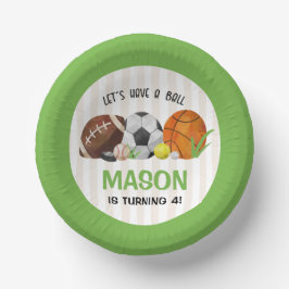 グリーンスポーツサッカーバスケットボールバースデーパーティー ペーパーボウル