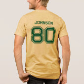 グリーンスポーツチーム名前をカスタムする、番号、チームイエロー トライブレンドＴシャツ (裏面)
