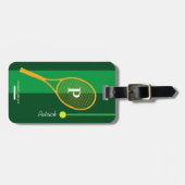 グリーンスポーツテニスパーソナライズされた ラゲッジタグ (正面横)