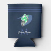 グリーンスポーツモーターバイクエクストリームスピード名前をカスタムする 缶クーラー (正面)