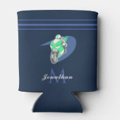 グリーンスポーツモーターバイクエクストリームスピード名前をカスタムする 缶クーラー (裏面)