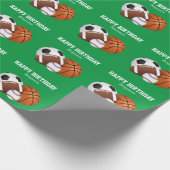 グリーンスポーツ誕生日ラッピング紙 ラッピングペーパー (角)