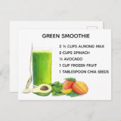 グリーンスムージーレシピ健康栄養ビーガン ポストカード (正面/裏面)