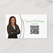 グリーンスライバフェイクグリッターフォトQRプロフェッショナル 名刺 (正面)