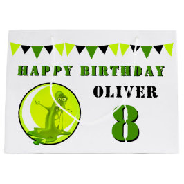 グリーンスライムおもしろいモンスターキッド誕生日 ラージペーパーバッグ