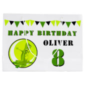 グリーンスライムおもしろいモンスターキッド誕生日 ラージペーパーバッグ (裏面)