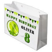 グリーンスライムおもしろいモンスターキッド誕生日 ラージペーパーバッグ (裏面アングル)