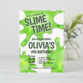 グリーンスライムパーティー誕生日 招待状 (スタンド正面)