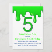 グリーンスライム5th誕生日招待状 (正面)