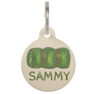 グリーンスリープバッグバグルキャンピングハイキングキャンプ ペット　ネームタグ