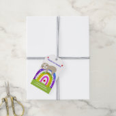 グリーンスロッスボホレインボーモダン誕生日サンキュー ギフトタグ (より糸付き)