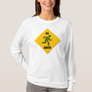 グリーンスローペデストリアンサイン レディースパーカーシャツ Tシャツ