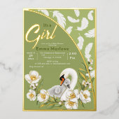 グリーンスワンベビーフォイル招待状 箔招待状 (正面)