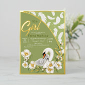 グリーンスワンベビーフォイル招待状 箔招待状 (立ち正面)