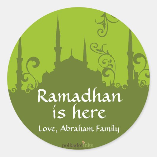 グリーンスワールモスクのシール ラウンドシール (正面)