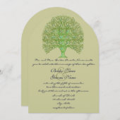 グリーンスワールラブツリー結婚式招待状 招待状 (正面/裏面)