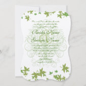 グリーンスワールリーフツリー結婚式招待状 招待状 (裏面)