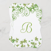 グリーンスワールリーフツリー結婚式招待状 招待状 (正面/裏面)