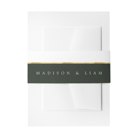 グリーンズゴールドフォイルモノグラムグリーンベリーバンド 招待状ベリーバンド (正面例)