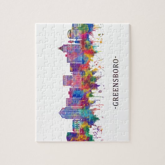 グリーンズボロノースカロライナのスカイライン ジグソーパズル (縦)