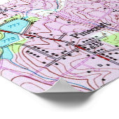 グリーンズボロノースカロライナのヴィンテージの地図(1951年) ポスター (角)