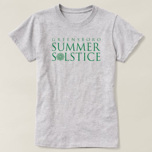 グリーンズボロ夏至のシンプルなグレーTシャツ Tシャツ (デザイン正面)