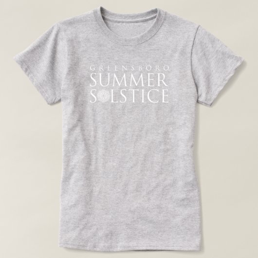 グリーンズボロ夏至シンプルヘザーグレー Tシャツ (デザイン正面)