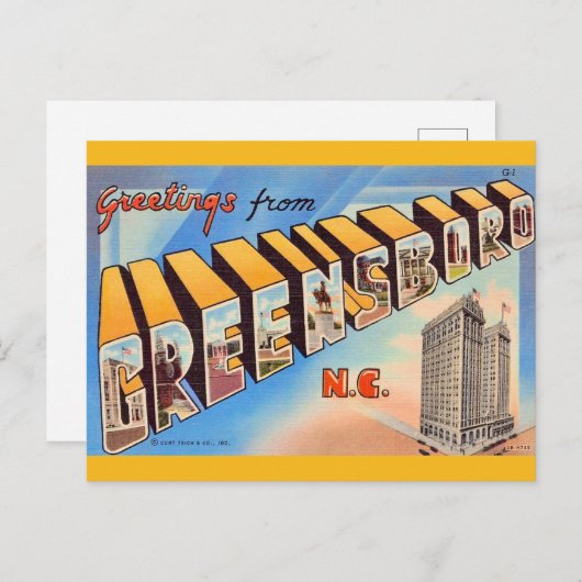 グリーンズボロ ノースカロライナ州 挨拶 ポストカード (正面/裏面)