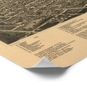 グリーンズボロN.カロライナ1891アンティークパノラママップ ポスター (角)