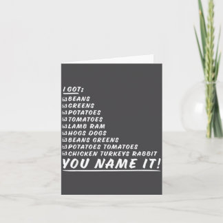 グリーンズ ビーンズ タテオズ トマトーズ あなたが名付ける 感謝祭 カード