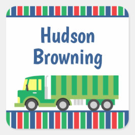 グリーンセミトラックパーソナライズされたのシール スクエアシール