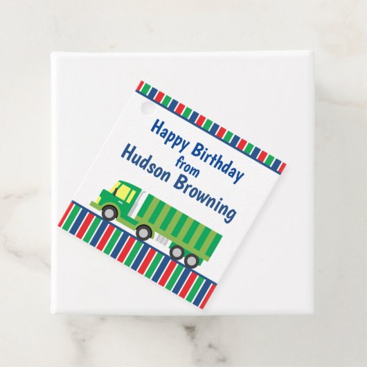 グリーンセミトラックパーソナライズされたの好意ギフトカードラベル フェイバータグ (インサイチュ)