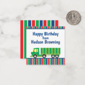 グリーンセミトラックパーソナライズされたギフトノートカード ノートカード (正面/裏面インサイチュ)