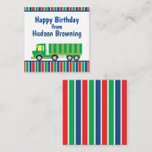 グリーンセミトラックパーソナライズされたギフトノートカード ノートカード (正面/裏面)